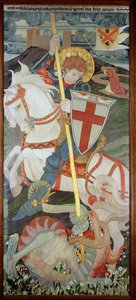 St. George Slaying The Dragon, With Una Praying In Background, 1904 (broderi) (se også 141949 & 51)