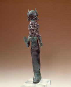 Orientalske antikviteter: fønikisk gudinne. Statuett av bronse og sølv. 700-600 f.Kr. Paris, Louvre-museet av Phoenician