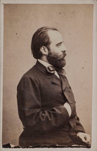 Portrett av dirigenten og komponisten Angelo Mariani 1821-1873. av Photo studio Giulio Rossi and Giovan