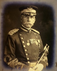 Uidentifisert offiser for den amerikanske hæren, ca. 1900 (s/hvitt-bilde)