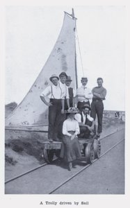 En vogn kjørt av seil (s/hv-bilde) av Photographer Australian