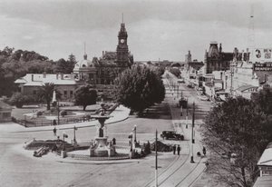 Utsikt over Bendigo, Victoria (s/hv-bilde) av Photographer Australian