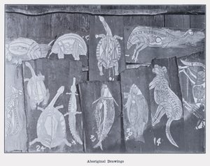 Aboriginale tegninger (s/hvitt-bilde) av Photographer Australian