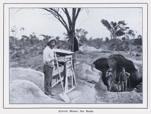 Alluvial Miners, Ora Banda (s/hvitt-bilde) av Photographer Australian