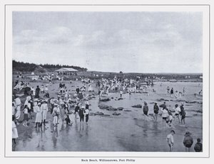 Back Beach, Williamstown, Port Phillip (s/hvitt bilde)