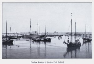 Pearling Luggers at Anchor, Port Hedland (s/hv-bilde) av Photographer Australian