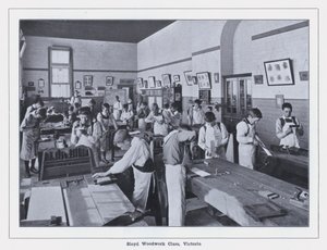 Sloyd Woodwork Class, Victoria (s/hvitt-bilde)