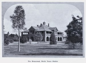 The Homestead, North Yanco Station (s/hvitt bilde) av Photographer Australian