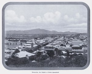 Townsville, hovedstaden i Nord-Queensland (s/hvitt-bilde)
