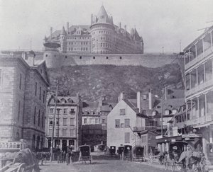 Canada: Chateau Frontenac, Quebec (s/hvitt-bilde)