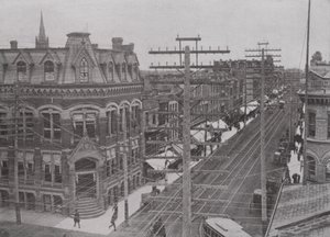 Dundas Street, Looking East, London, Ontario (s/hvitt-bilde) av Photographer Canadian