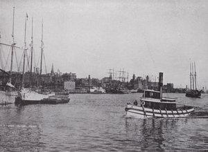 Harbour Front, St John, New Brunswick (s/hvitt bilde) av Photographer Canadian
