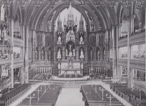 Interiør Notre Dame Cathedral, Montreal (s/hvitt bilde)