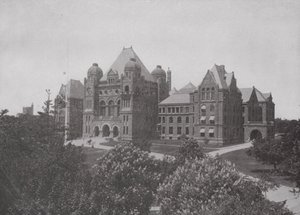 Parlamentsbygningene i provinsen Ontario, Toronto (s/hvitt-bilde) av Photographer Canadian