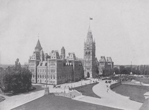 The Central Block, Parliament Buildings, Ottawa (s/hv-bilde) av Photographer Canadian
