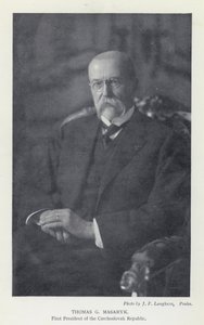 Tsjekkoslovakia: Thomas G Masaryk, Den tsjekkoslovakiske republikkens første president (s/hvitt-bilde)