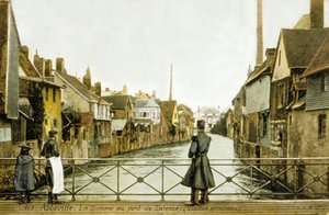 River Somme and the Bridge of Talence, Abbeville, Frankrike