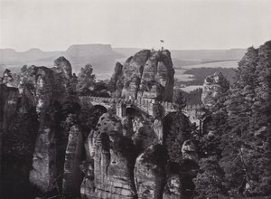 Bastei-broen (s/hvitt-bilde) av Photographer German
