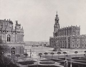 Utsikt fra Zwingerwall til Theaterplatz (s/h foto) av Photographer German