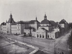 Charlottenburg, kunstakademiet og musikkuniversitetet (s/hvitt-bilde) av Photographer German