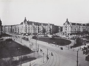 Charlottenburg, Savigny-Platz (s/hvitt-bilde) av Photographer German