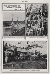 Avgang av tyske tropper til Kina for å undertrykke bokseropprøret, august 1900 (s/hvitt-bilde) av Photographer German