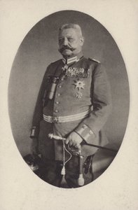 Feltmarskalk Paul von Hindenburg, sjef for den tyske hæren i første verdenskrig (s/hvitt foto) av Photographer German