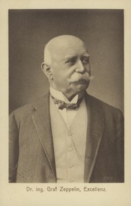 Graf Ferdinand von Zeppelin , tysk luftskipdesigner og konstruktør (s/hv-bilde) av Photographer German