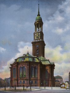 Hamburg: Michaeliskirche, brent ned 3. juni 1906, gjenoppbygd 1906-12 (bilde) av Photographer German