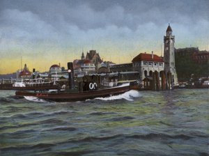 Hamburg: St Pauli Landungsbrucken, vannsiden (bilde) av Photographer German