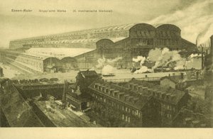 Krupp verk, Essen, Ruhr, Tyskland (s/hvitt-bilde) av Photographer German