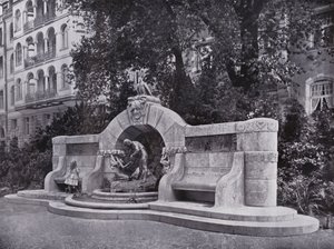 Leipzig: Marchenbrunnen (s/hvitt foto) av Photographer German