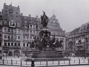 Leipzig: Seiersmonumentet (s/hvitt bilde) av Photographer German
