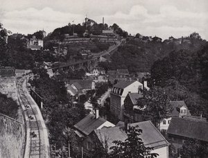 Loschwitz, taubane (s/hvitt bilde) av Photographer German