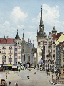 München/München: Marienplatz med det gamle rådhuset (bilde) av Photographer German