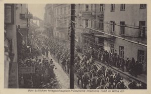 Okkupasjon av Vilnius, Litauen, av tyske tropper under første verdenskrig av Photographer German