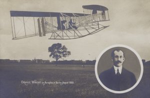 Orville Wright flyr flyet sitt i Berlin, august av Photographer German