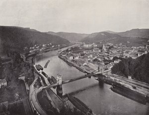 Panorama av Decin (s/hvitt bilde) av Photographer German