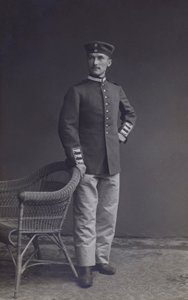 Portrett av en tysk hærsoldat (s/hv-bilde) av Photographer German