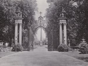 Potsdam, inngangen til Sanssouci-parken (s/hvitt-bilde) av Photographer German