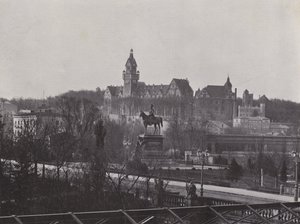 Potsdam, krigsskole og monument til keiser Wilhelm Des Grossen (s/hvitt foto) av Photographer German