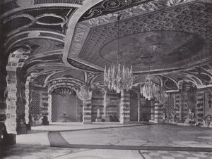 Potsdam, New Palace, Shell Hall (s/hvitt bilde) av Photographer German