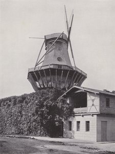 Potsdam, Sanssouci, historisk mølle (s/hvitt bilde) av Photographer German