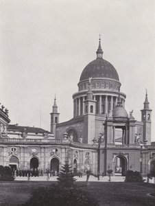 Potsdam, Stadtschloss, Fortunaportal og St Nikolaikirche (s/hvitt bilde) av Photographer German