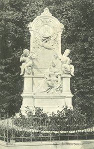 Robert Schumann-minnesmerket, Bonn, Tyskland (s/hvitt-bilde) av Photographer German