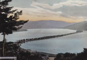 Japan, ca. 1912: Amano-Hashidate en av tre mest bemerkede scener i Japan; Omtrent 80 miles fra Kyoto (bilde) av Photographer Japanese