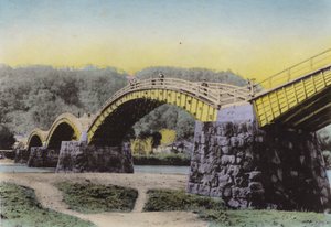 Japan, ca. 1912: Kintaikyo, tent "Bridge of Damask Girdle," notert i Japan, Suwo-provinsen (bilde) av Photographer Japanese