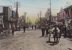 Japan, ca. 1912: Theatre Street, Yokohama (bilde) av Photographer Japanese