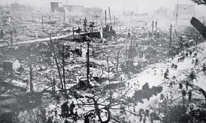 Tokyo etter jordskjelvet i Kanto av Photographer Japanese