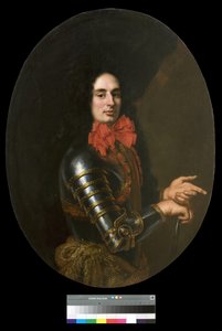 Portrett av en gentleman med rustning og et rødt skjerf, 1650-70